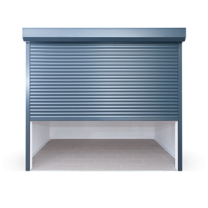 Porte enroulable 52 sur mesure gris anthracite face photo