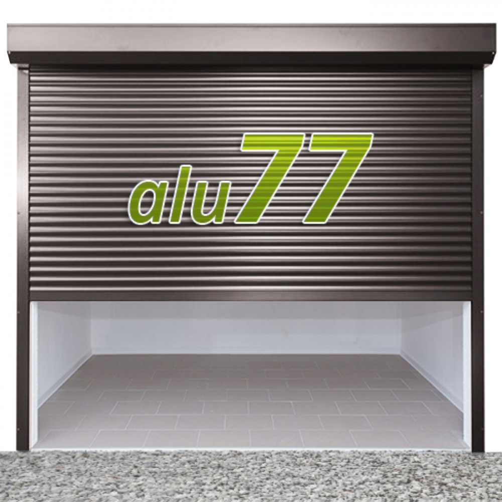 Portes de garage enroulables Premium sur mesure 77 mm lamelles, 1600x1600mm, marron clair